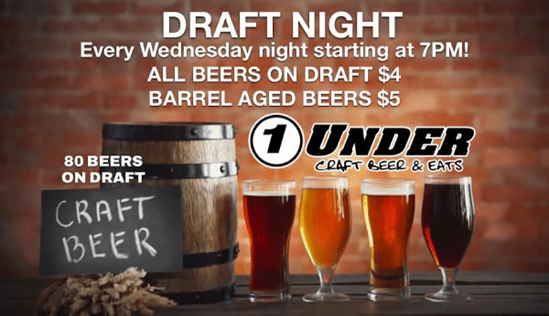 Draft Night Wednesday's at One Under Bar in Livonia, Michigan