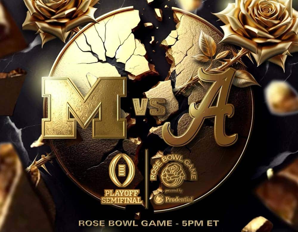 Michigan versus Alabama Rose Bowl viewing party on January 1, 2024 at One Under Bar in Livonia, Michigan