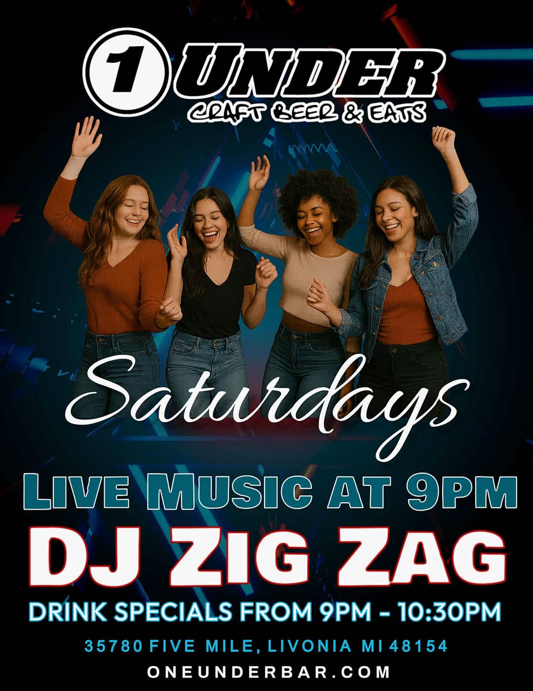 DJ Zig-Zag Saturday at One Under Bar in Livonia